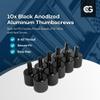 10 x Black Anodized Alumium Computer Case Thumbscrews (6-32 Thread) for Cover / Power Supply / PCI Slots / Hard Drives view 2