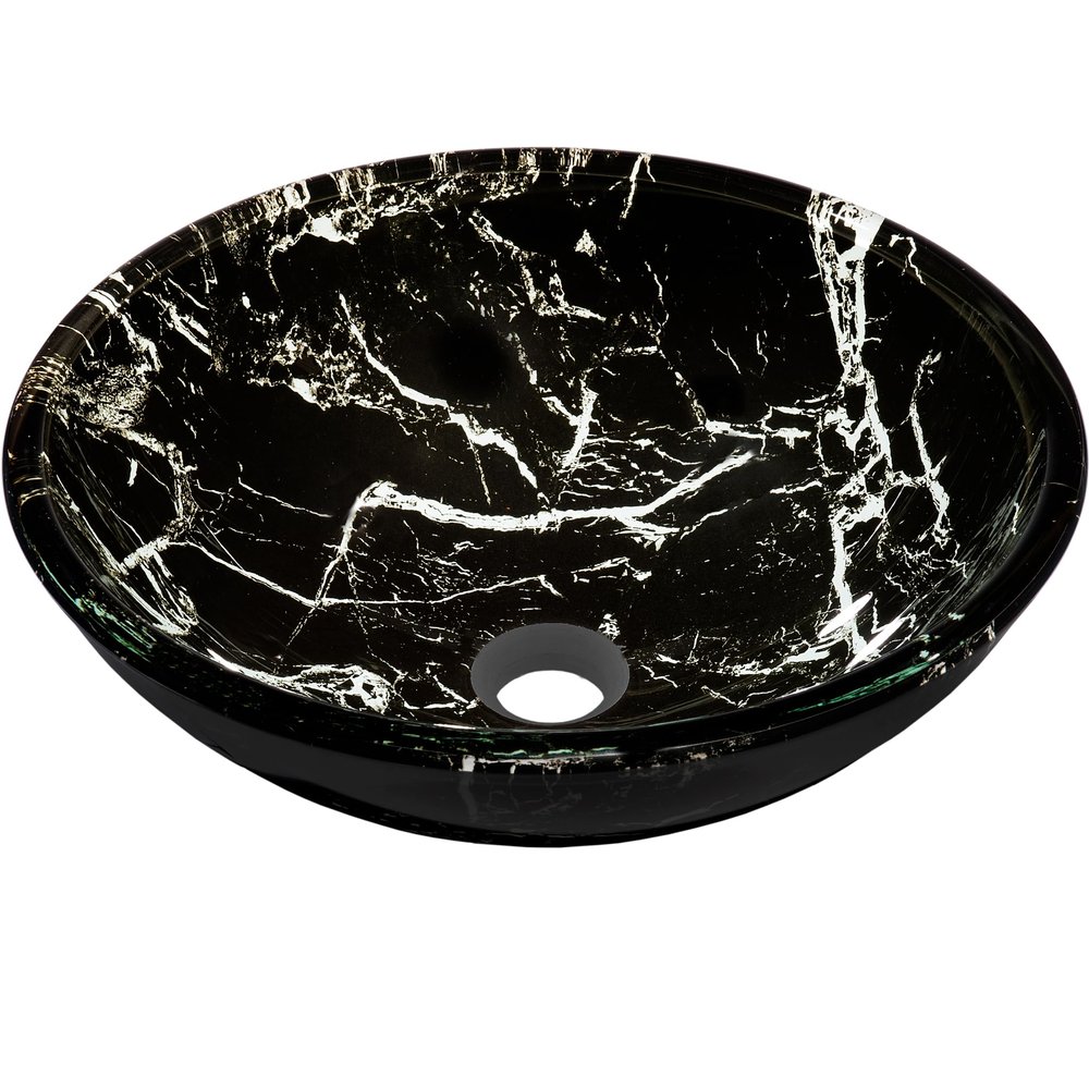 Novatto PALLINA Glass Vessel Bathroom Sink, White