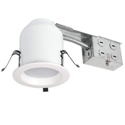 Four Bros 4" Inch LED Remodel LED Recessed Light Kits, IC Rated Remodel Housing and Dimmable LED Downlight, Damp Rated, 10W, 750lm, 5000K (Daylight), ETL Listed