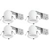 Four Bros 4" Inch LED Remodel LED Recessed Light Kits, IC Rated Remodel Housing and Dimmable LED Downlight, Damp Rated, 10W, 750lm, 5000K Daylight, ETL (3000K, 4 Pack) view 1