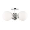 MITZI HUDSON VALLEY LIGHTING H193603-PN Paige Ceiling Fixtures, 3-light, 60W, Polished Nickel Finish, Opal Matte Glass (17.5''W x 7.75''H) view 1