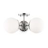 MITZI HUDSON VALLEY LIGHTING H193603-PN Paige Ceiling Fixtures, 3-light, 60W, Polished Nickel Finish, Opal Matte Glass (17.5''W x 7.75''H) view 3