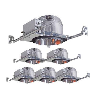 AH Lighting, 6 Inch Galvanized New Construction Recessed Shallow Housing with Junction Box, IC Rated and Air Tight Can, UL Listed, T24 Certified, Durable Material, LED Ceiling Light