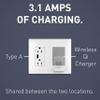 Legrand Radiant 15 Amp Qi Wireless Charging and Type A USB Outlet White 1pk view 3