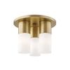MITZI HUDSON VALLEY LIGHTING H196503-AGB Lola Ceiling Fixtures, 3-Light, 4W, Aged Brass Finish, Opal Matte Glass (9.25''W x 7''H) view 1