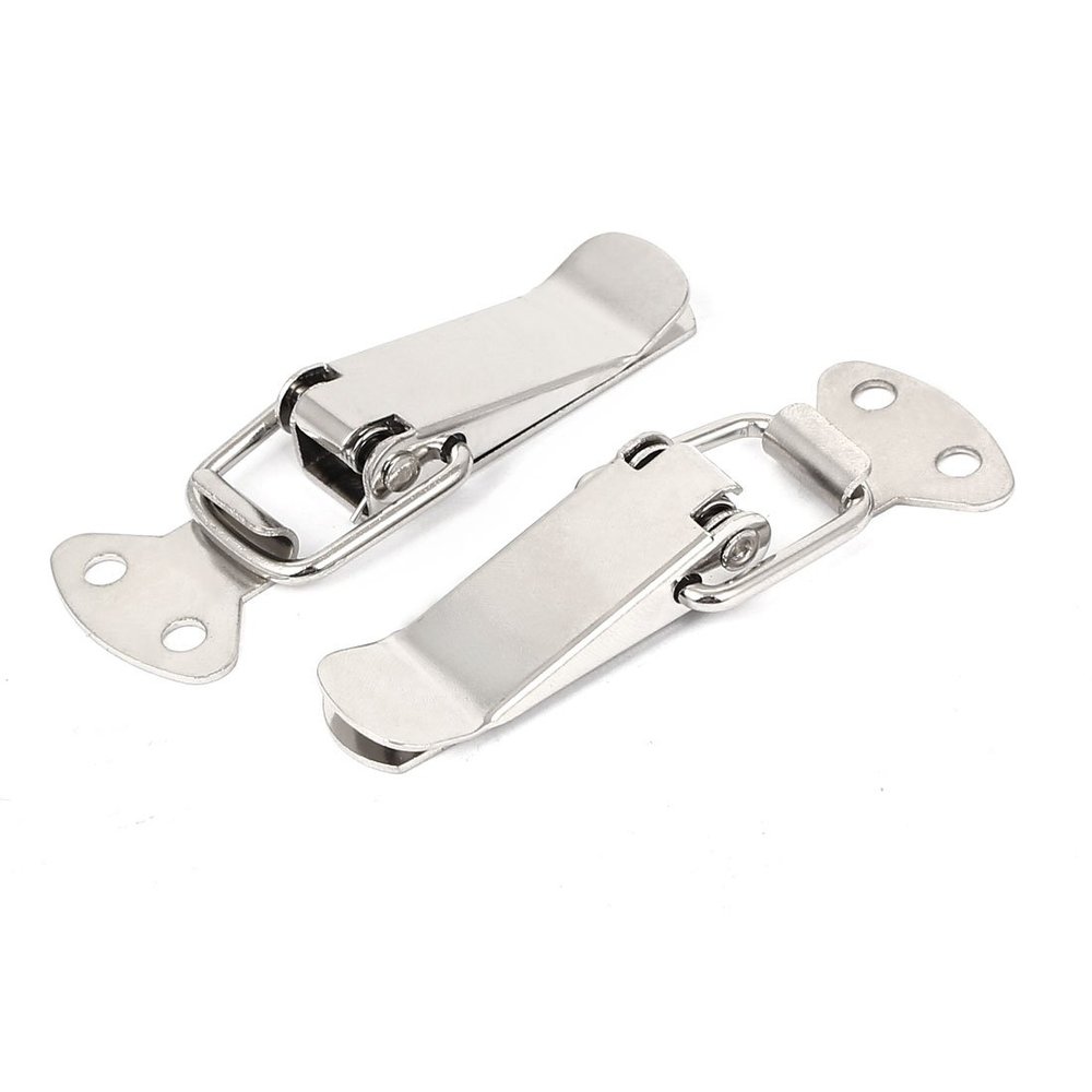 uxcell Box Chest Draw Closure Spring Loaded Latch Catch Toggle Hasp without Lock Hole 2pcs