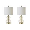 510 DESIGN Table Lamp for Bedroom - Curved Tinted Glass, Nightstand Lamp, Modern Set of 2 Bedside Lamp with Gold Base, Clear Polarized Cord, Socket Rotary Switch, Accent Lamp Decor, Gold view 1