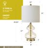 510 DESIGN Table Lamp for Bedroom - Curved Tinted Glass, Nightstand Lamp, Modern Set of 2 Bedside Lamp with Gold Base, Clear Polarized Cord, Socket Rotary Switch, Accent Lamp Decor, Gold view 3