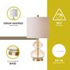 510 DESIGN Table Lamp for Bedroom - Curved Tinted Glass, Nightstand Lamp, Modern Set of 2 Bedside Lamp with Gold Base, Clear Polarized Cord, Socket Rotary Switch, Accent Lamp Decor, Gold view 4