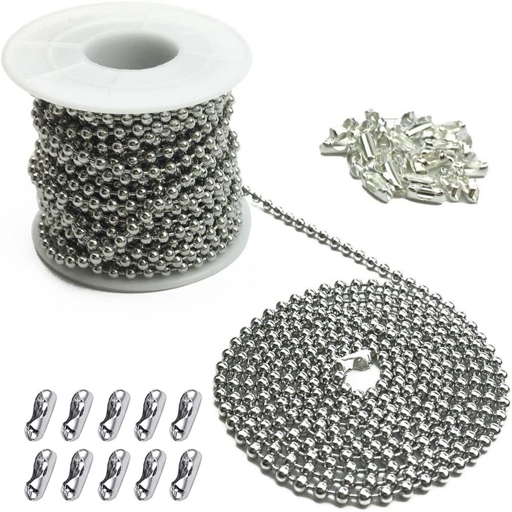 Hyamass 30 Feet 3.2mm Beaded Ball Chain, Ceiling Fan Pull Chain Extension