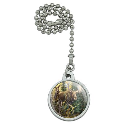 GRAPHICS & MORE Moose in The Woods Ceiling Fan and Light Pull Chain