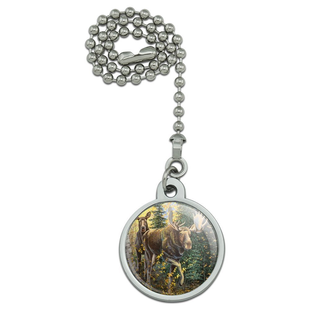 GRAPHICS & MORE Moose in The Woods Ceiling Fan and Light Pull Chain