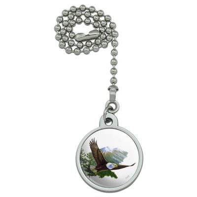 Bald Eagle Flying Over The Mountains Scenic Ceiling Fan and Light Pull