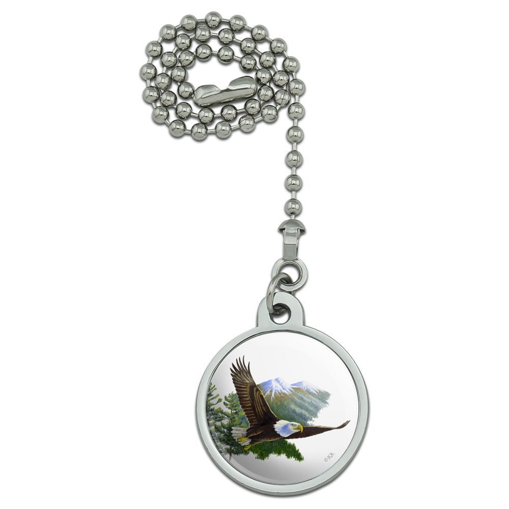 Bald Eagle Flying Over The Mountains Scenic Ceiling Fan and Light Pull