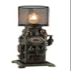 Steampunk Industrial Piping Tower Beacon Clock Mesh Table Lamp view 1