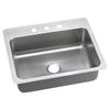Elkay LSR27223 Lustertone Stainless Steel 27" x 22" x 8" Universal Mount Kitchen Sink 3 Faucet Holes view 1