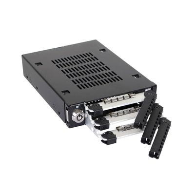 ICY DOCK Triple 3 Bay 2.5 inch SAS/SATA HDD & SSD Mobile Rack Enclosure for External 3.5 Drive Bay | ToughArmor MB993SK-B