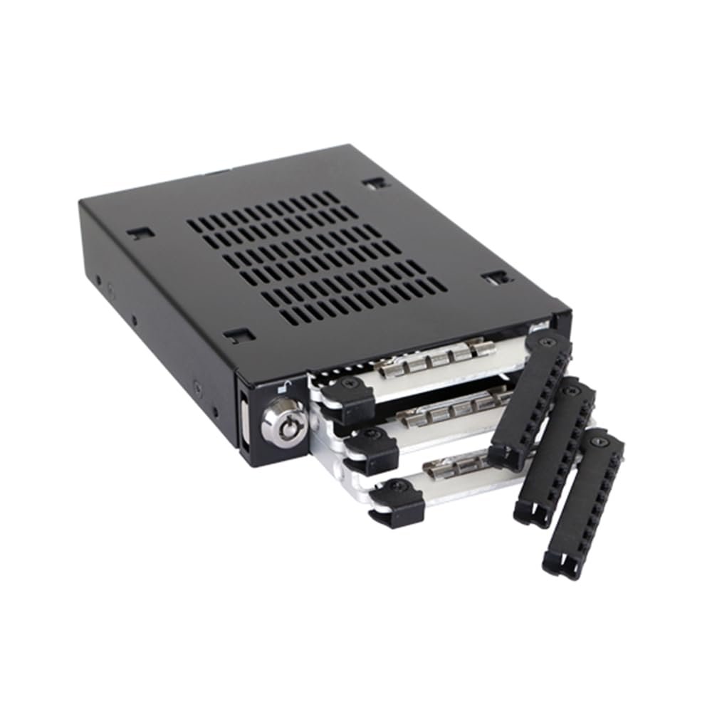 ICY DOCK Triple 3 Bay 2.5 inch SAS/SATA HDD & SSD Mobile Rack Enclosure for External 3.5 Drive Bay | ToughArmor MB993SK-B