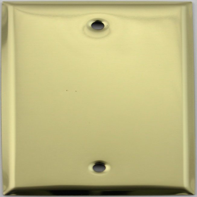 Stamped Polished Brass 1 Single Gang Blank Wall Plate- 1 Blank