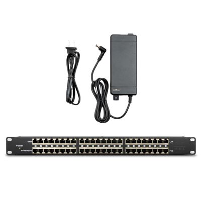 PoE Texas 24 Port PoE Injector with 48v120w Power Supply - 10/100 Data - Rack Mount - Add Passive Mode B 802.3af PoE to a Non PoE Switch for VoIP, WiFi AP, IP Camera, Security & Surveillance Systems