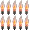 Creative Hobbies A101 Flicker Flame Light Bulb -3 Watt, 130 Volt, E12 Candelabra Base, Flame Shaped, Nickel Plated Base,- Dances with a Flickering Orange Glow -Wholesale Box of 10 Bulbs view 1