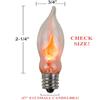 Creative Hobbies A101 Flicker Flame Light Bulb -3 Watt, 130 Volt, E12 Candelabra Base, Flame Shaped, Nickel Plated Base,- Dances with a Flickering Orange Glow -Wholesale Box of 10 Bulbs view 2