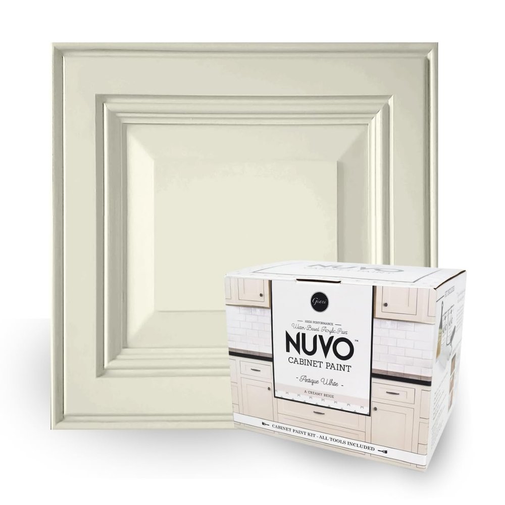 Nuvo Antique White Cabinet Makeover Kit - Easy DIY 7-Piece Set, Warm Cream, Long-Lasting Finish
