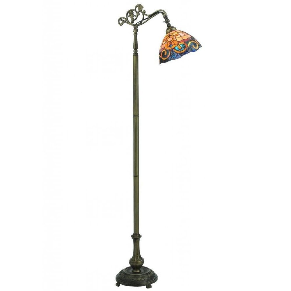 Meyda Tiffany 120578 Saturday Morning Bridge Arm Floor Lamp, 63" Height