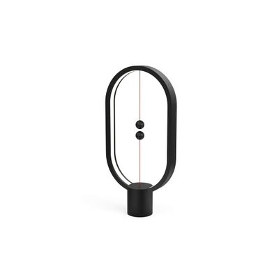 Allocacoc Heng Balance lamp, DesignNest, Switch on in mid-air, USB Powered LED Table lamp, Warm Eye-Care Designer Desk lamp, Contemporary Soft Light, Office, Home, Dorm, Bedside (Black)