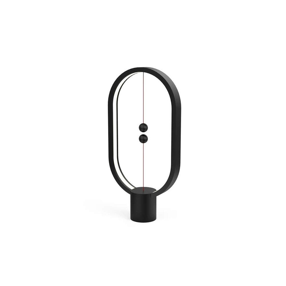 Allocacoc Heng Balance lamp, DesignNest, Switch on in mid-air, USB Powered LED Table lamp, Warm Eye-Care Designer Desk lamp, Contemporary Soft Light, Office, Home, Dorm, Bedside (Black)