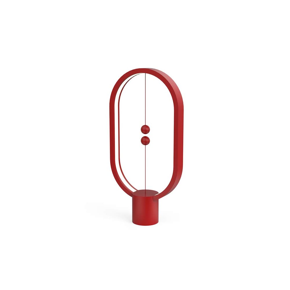 Allocacoc Heng Balance lamp, DesignNest, Switch on in mid-air, USB Powered LED Table lamp, Warm Eye-Care Designer Desk lamp, Contemporary Soft Light, Office, Home, Dorm, Bedside (Red)