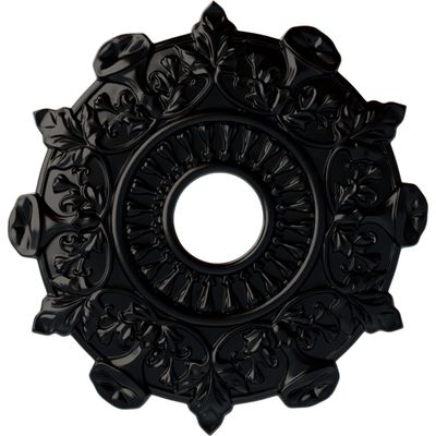 Ekena Millwork CM17PRBLFDecorative Ceiling Medallions Modeled After Original Historical Patterns & Designs, Jet Black