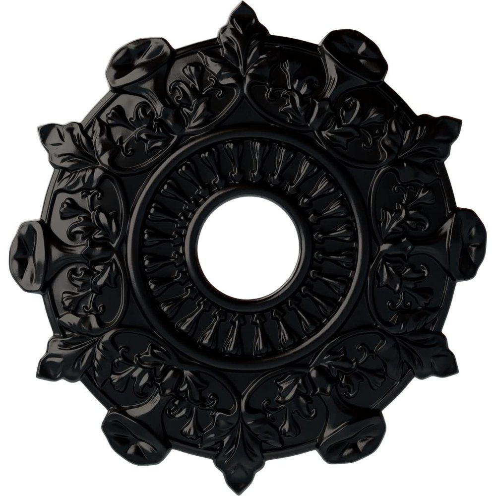 Ekena Millwork CM17PRBLFDecorative Ceiling Medallions Modeled After Original Historical Patterns & Designs, Jet Black