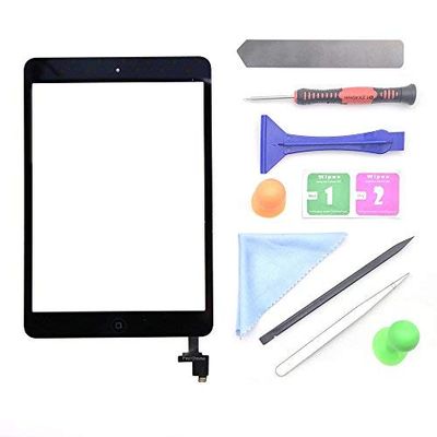 First chooes Black Touch Screen Digitizer for iPad mini 1 2 A1432 A1454 A1455 A1489 A1490 Replacement Screen Parts, with IC Chip,Home Button,Cameral Holder