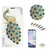 STENES Bling Case Compatible with Google Pixel Case - 3D Handmade Crystal Peacock Wallet Credit Card Slots Fold Stand Leather Cover Compatible with Google Pixel with Screen Protector - Green view 1