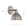 Craftmade 35901-AN Timarron Metal Wall Sconce Lighting, 1-Light 100 Watt (7"W x 10"H), Antique Nickel view 3