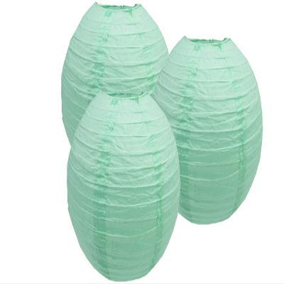 Pack of 3 Round Paper Lanterns Lamp Wedding Birthday Party Decoration (Mint Green, 16"/40CM)
