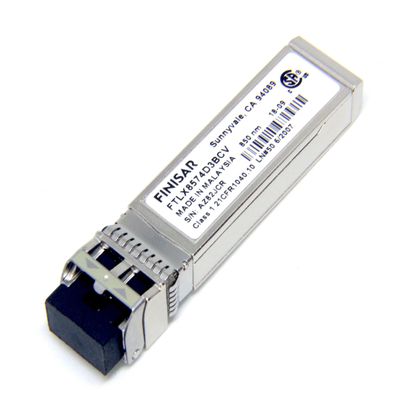 Finisar SFP+ Module - For Optical Network, Data Networking - 1 LC Duplex 10GBase-SR/SW Network - Optical Fiber Multi-mode - 10 Gigabit Ethernet, Gigabit Ethernet - 10GBase-SR/SW, 1000Base-SX - Hot-plu