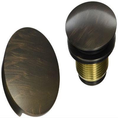 Jaclo 537-VB Toe Control Drain Strainer with Round No Hole Faceplate, 2", Vintage Bronze