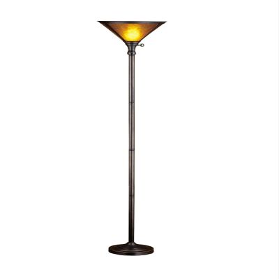 Meyda Tiffany 23961 Van Erp Amber Mica Torchiere Floor Lamp, 72" H