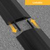 D-Line 6ft Floor Cord Cover, Made in USA Linkable Cable Protector, Hide Extension Cords, Protect Cords, Prevent Cable Trips, Cord Hider, Heavy Duty - Cord Cavity = 1.18" (W) x 0.39" (H) - Black view 4