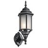 Kichler Chesapeake 17" 1 Light Outdoor Wall Light with Satin Etched Glass in Black view 1