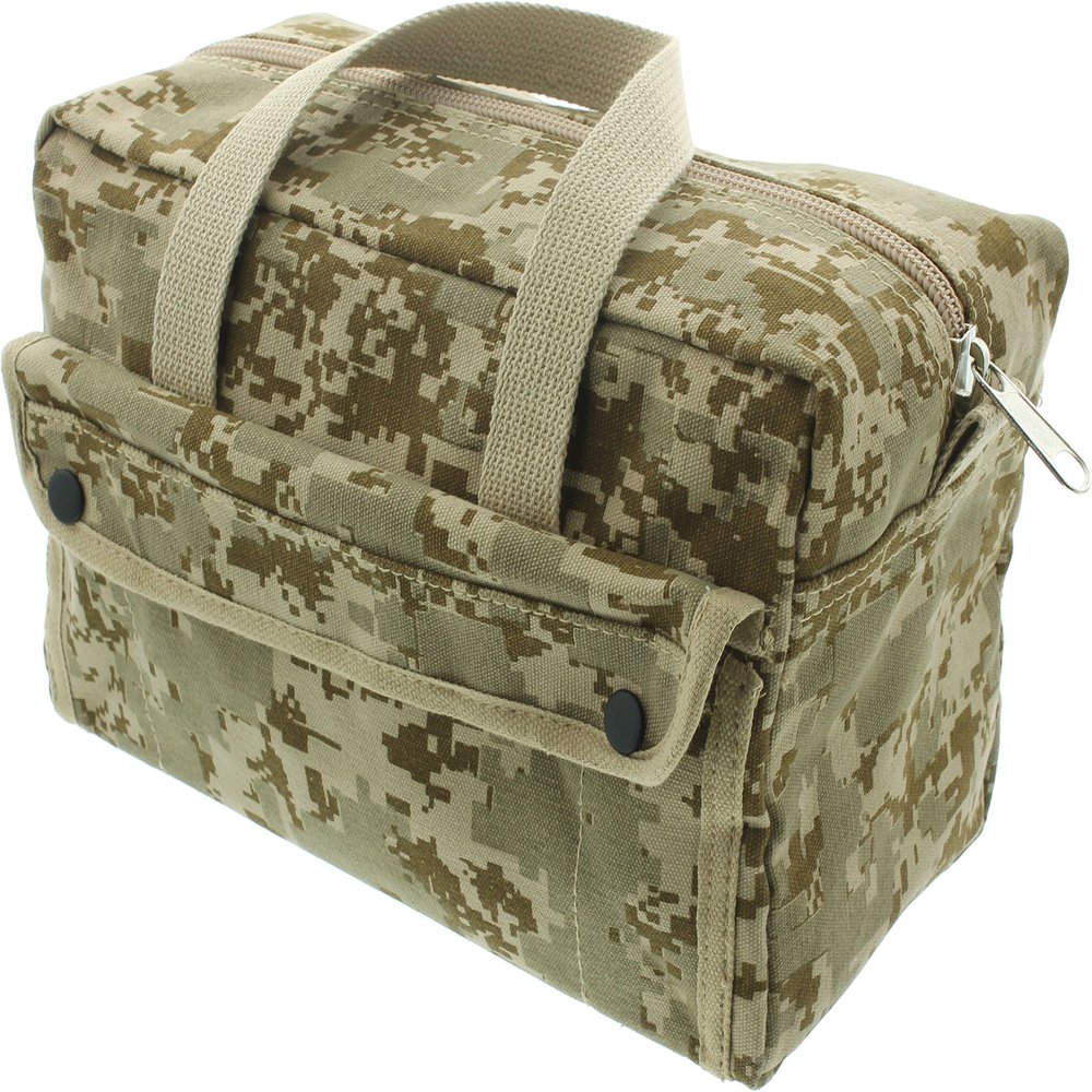 ARMYU Heavy Duty Small Tool Bag Tactical Cotton Canvas Mechanics Bag, 11" x 7" x 6", Desert Digital Camo