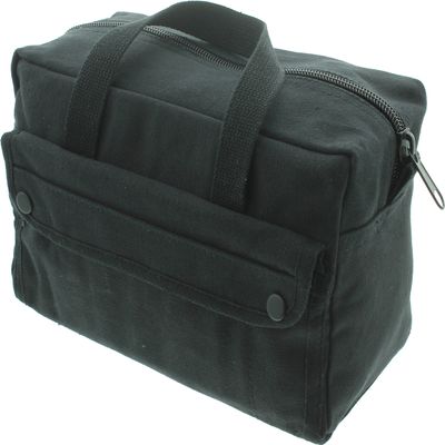 ARMYU Heavy Duty Small Tool Bag Tactical Cotton Canvas Mechanics Bag, 11" x 7" x 6", Black