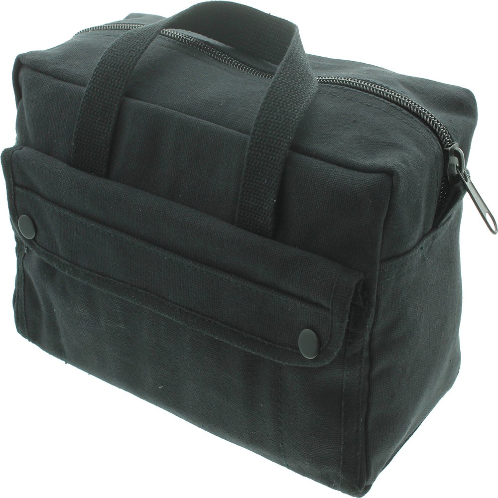 ARMYU Heavy Duty Small Tool Bag Tactical Cotton Canvas Mechanics Bag, 11" x 7" x 6", Black