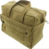 ARMYU Heavy Duty Small Tool Bag Tactical Cotton Canvas Mechanics Bag, 11" x 7" x 6", Coyote - Brass Zipper view 1