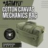 ARMYU Heavy Duty Small Tool Bag Tactical Cotton Canvas Mechanics Bag, 11" x 7" x 6", Coyote - Brass Zipper view 2