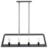 Linea di Liara Lorenzi Farmhouse Rectangle Chandeliers for Dining Room Light Fixture Over Table Dark Bronze 4-Light Fixtures Modern Linear Chandelier Island Lights for Kitchen Lighting, Bulbs Included view 1