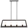Linea di Liara Lorenzi Farmhouse Rectangle Chandeliers for Dining Room Light Fixture Over Table Dark Bronze 4-Light Fixtures Modern Linear Chandelier Island Lights for Kitchen Lighting, Bulbs Included view 2