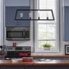 Linea di Liara Lorenzi Farmhouse Rectangle Chandeliers for Dining Room Light Fixture Over Table Dark Bronze 4-Light Fixtures Modern Linear Chandelier Island Lights for Kitchen Lighting, Bulbs Included view 4